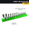 thumbnail image 2 of Juego de enchufes Torx Bit Titan 85532 de 13 piezas con organizador magnético, 2 of 6