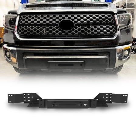 2014-2021 Toyota Tundra Front Bumper Winch Plate,Heavy Duty Steel,Black Powder Coated