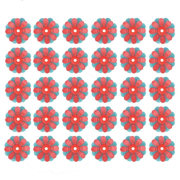 NSESSHome Double Plastic Simulated Plant Flower Hummingbird Feeder Flower Hummingbird Attractor Feeder Flower 30pcs