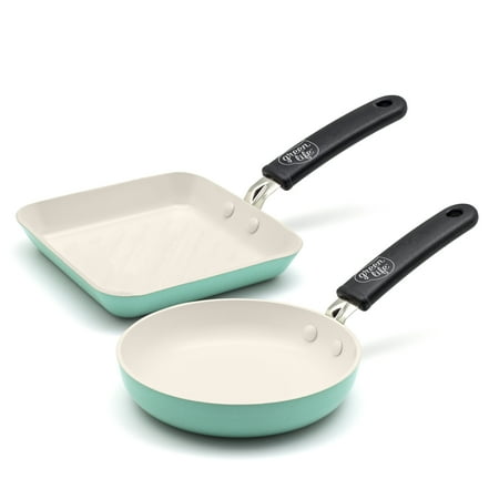 Non Stick Silicone Grill Pan - GreenLife Ceramic Non-Stick Mini Square Grill Pan