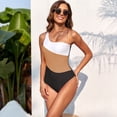 thumbnail image 6 of TNOBHG Women One-piece Swimsuit Women Summer Monokini One-piece Color Matching One Shoulder Skinny Elastic Soft Breathable Quick-dry Swimsuit Beachwear, 6 of 8