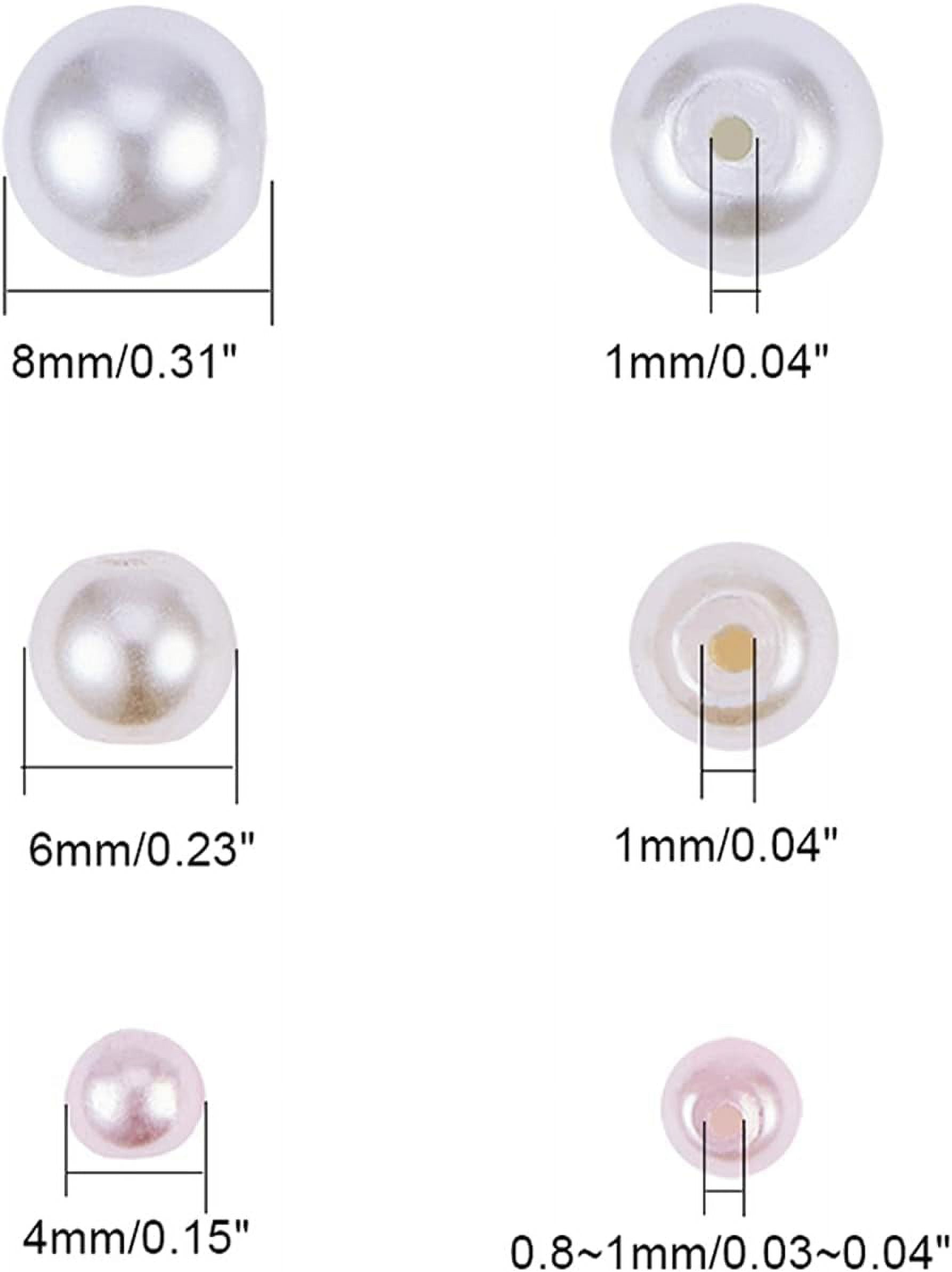 2640pcs Pearlized Glass Beads 24 Color 3 Sizes Craft Pearl Bead Dyed Round Satin Luster Pearl Beads Loose Spacer Beads for Bracelet Necklace Jewelry Making( 4mm 6mm 8mm )