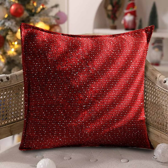 Cojín Navideño Rojo para Decoración Navideña, para Dormitorio y Sala de Estar