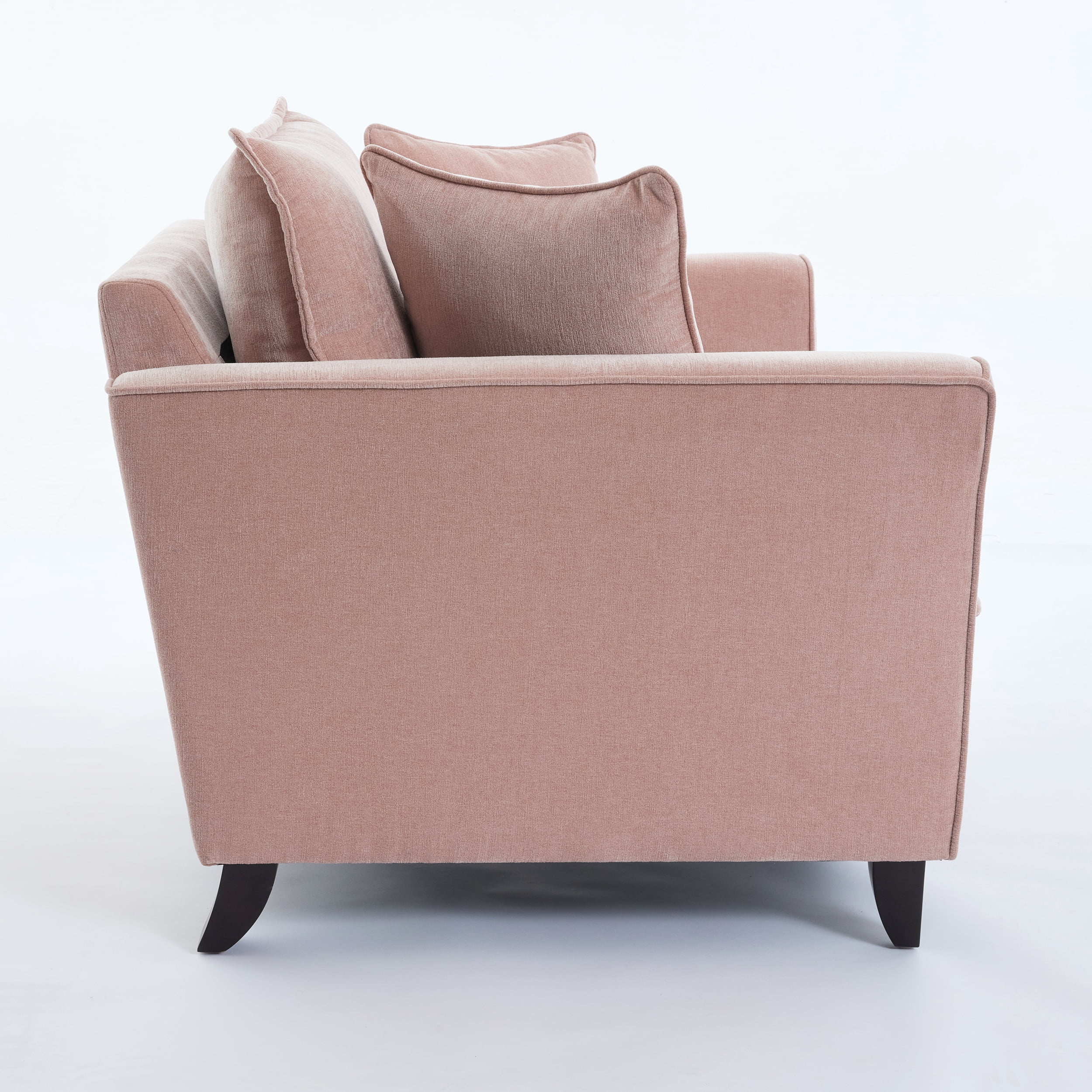 Euroco 46.9" Oversized Armchair, Chenille Fabric, Comfy Chair and a Half Single Sofa with Pillow for Living Room Bedroom Office Apartment, Pink