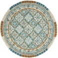 thumbnail image 2 of SAFAVIEH Blossom Keighley Geometric Area Rug, Ivory/Teal, 6' x 6' Round, 2 of 7