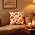 thumbnail image 5 of Yhmxh 18x18 Inch Fall Pumpkin Throw Pillow Cover, Watercolor Autumn Maple Leaf Berry Linen Decorative Cushion Case, Harvest Thanksgiving Farmhouse Square Pillowcase for Sofa Couch Porch Fall Decor, 5 of 6