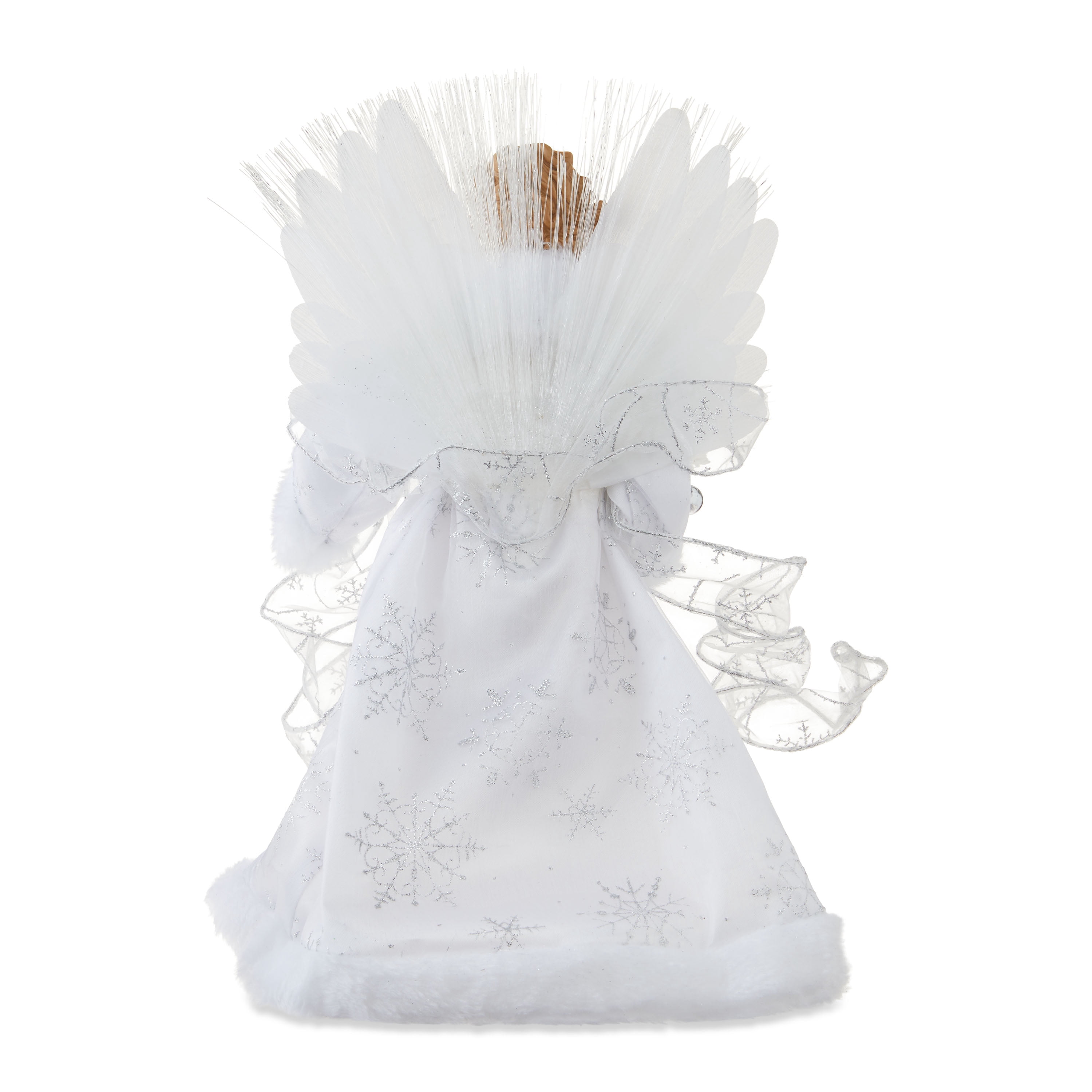 LED Fiber Optic Angel Christmas Tree Topper, White, 12", by Holiday Time