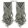 thumbnail image 1 of Ensemble de 7 Pcs Perruque à Clip Mat Cheveux Bouclés Grande Perruque Ondulée, Pull Toupie, 1 of 4