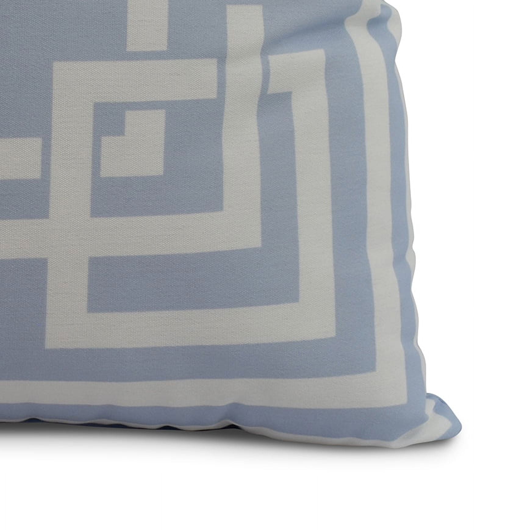 Simply Daisy, 26 x 26 inch, Greek New Key, Geometric Print Pillow, Blue