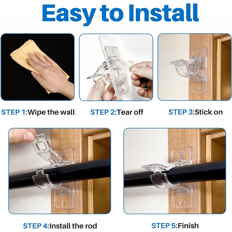 8 Packs Adhesive Hooks No Drilling Curtain Rod Nigeria | Ubuy
