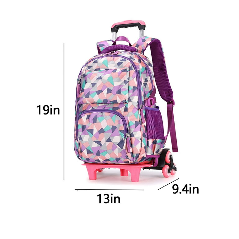 IvyH Lvyh Kids Rolling Backpack for Girls Boys,Trolley Wheeled Backpacks Waterproof Elementary School Bag Travel Outdoor, Kids Unisex, Size: 30, Pink