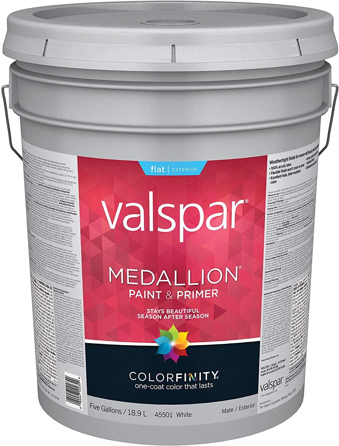 Valspar 027.0045501.008 Medallion 100 Acrylic Exterior