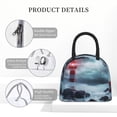 thumbnail image 4 of Fotbe Lighthouse in a Stormy Sea Pattern Lunch Bag, Insulated Lunch Box, Small Leakproof Cooler Food Lunch Containers Reusable High Capacity Lunch Tote Bags for Work, Travel, Outdoor, 4 of 6