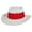 Red, variant on CTM Unisex White Straw Gambler Hat with Hatband