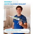 thumbnail image 2 of Silicone Caulk & Sealant White, 100% Waterproof Silicone Sealant, Shrink & Crack Proof, Silicone Caulking for Kitchen, Bathroom, RV, Interior & Exterior Use, 10.2 FL. OZ/300ML, 12 Pack, 2 of 14
