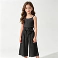 thumbnail image 2 of Whouriu Girls Wide Leg Cropped Pants Summer Breathable High Elastic Waist Capris, Sizes 2-14, 2 of 5