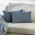 thumbnail image 1 of 3S Brother's Solid Color Cushion Cover Velvet Look Home Décor Throw Pillow Case with Invisible Zipper Set of 2 Pieces for Chair Couch Bedroom & Livingroom Décor Pillowcase - Sky Blue 12"x20" Each, 1 of 9