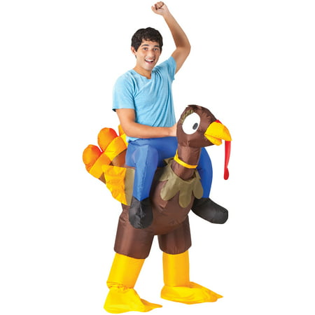 Ride On A Airblown Inflatable Turkey Costume Thanksgiving Straddling Carry Me