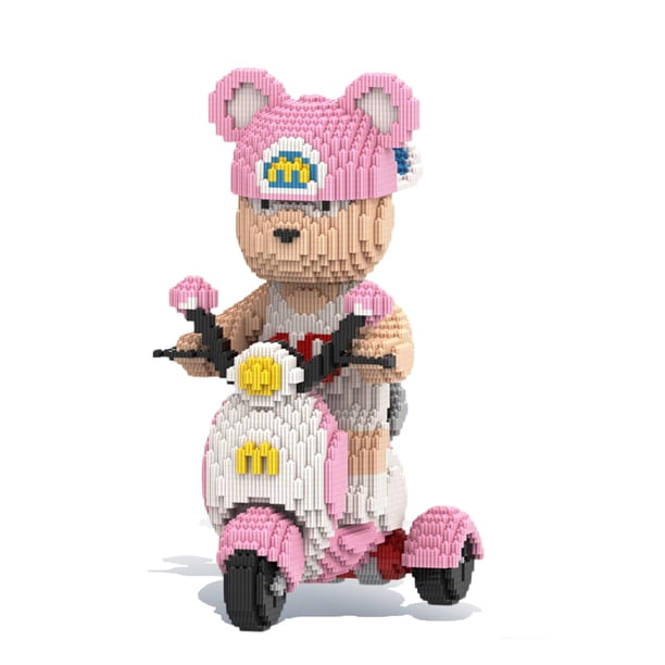 Set de 6800 Piezas de Micro Bloques de Construcción - Oso en Motocicleta
