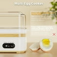 thumbnail image 4 of Rapid Egg Cooker Electric 6 Eggs Capacity, Soft, Medium, Hard Boiled, Poacher, Omelet Maker Egg Poacher With Auto Shut-Off, BPA Free-White, 4 of 17