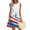 Light Blue, variant on Women's Casual Summer Dress, Sleeveless Round Neck Sundress with Patriotic Print, Lightweight Outfit for Travel and Festivals,Black L