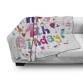 thumbnail image 3 of 15th Birthday Soft Flannel Fleece Throw Blanket, Girlish Design Teenager in Cartoon Style Birds and Flowers Print, Cozy Plush for Indoor and Outdoor Use, 50" x 70", Multicolor, by Ambesonne, 3 of 6