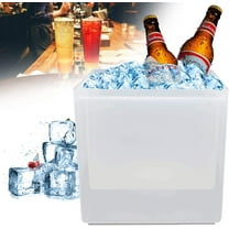 Muti-Color 3.5L LED Ice Bucket Double Layer Square Champagne Wine Drinks Beer Bucket with Multi Color Gradual Change for KTV Parties Bars Home Wedding
