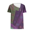 thumbnail image 4 of ALLLIST Short Sleeve Ladies Tops V-Neck Purple Graphic T-Shirts Casual Button Womens T Shirts, 4 of 5