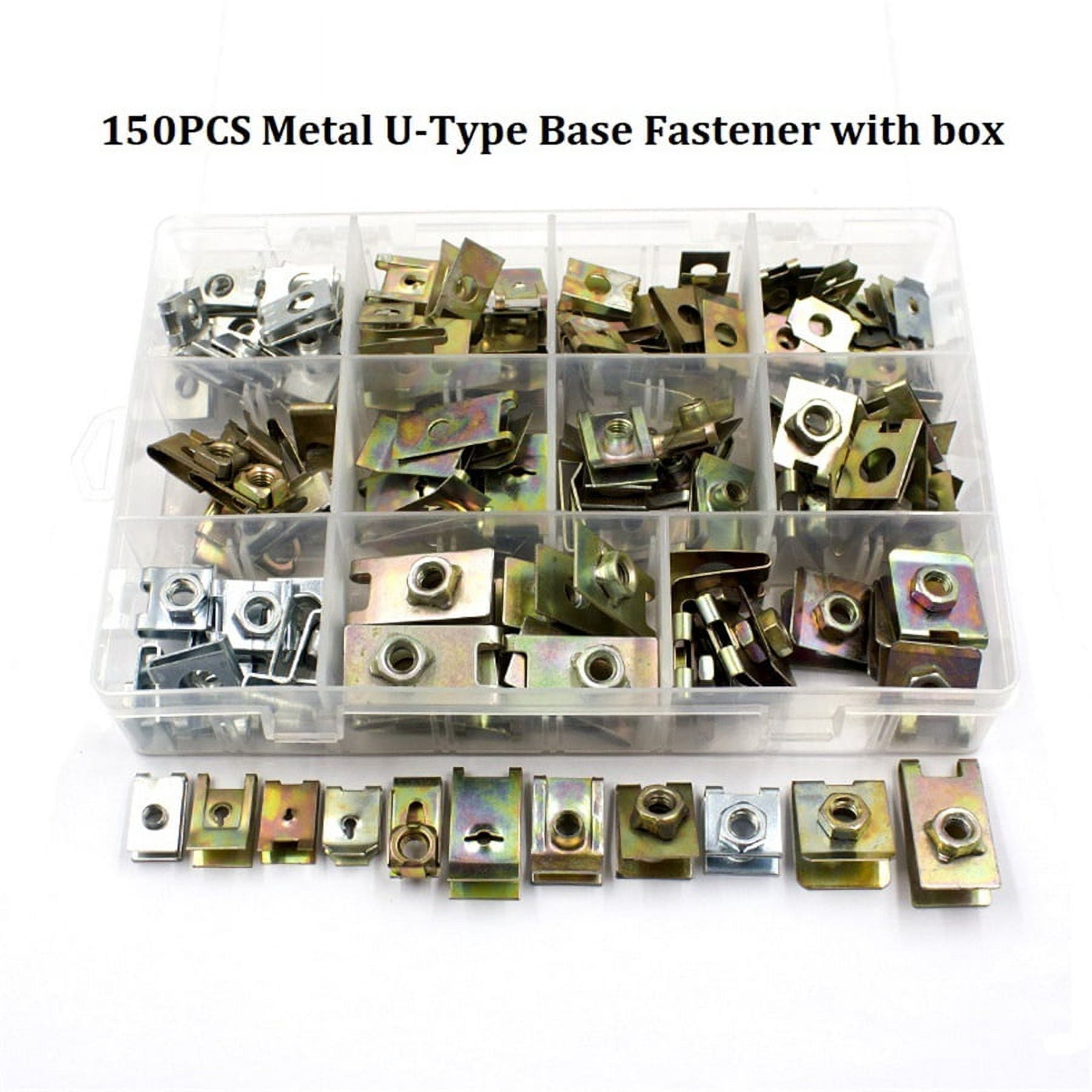 Phyun 150x Mixed Metal U-Type Clip Vehicle Fender Bumper Board Panel Fastener Retainer