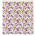 thumbnail image 3 of Ambesonne Butterfly Shower Curtain, Vibrant Flora Dots, 69"Wx84"L, Multicolor, 3 of 3