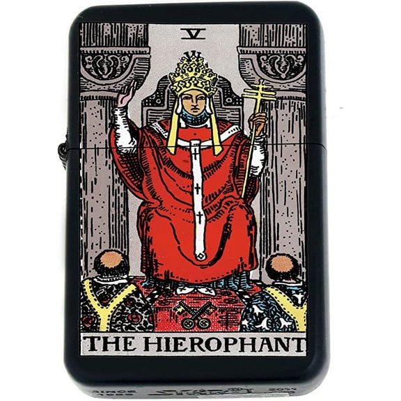 Birthday Zodiac Signs, Horoscope Symbols, Astrology Icons Collection Gifts Infinity Black Matt Windproof Lighters! (The Hierophant)