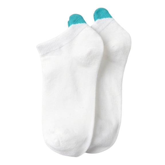 Grofry 1 Pair Non-slip Elastic Low-tube Ankle Socks Cute Heart Stitching Girl Short Socks