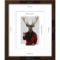 thumbnail image 3 of Deer in Smoking Jacket, Animals Framed Art Print Wall Art by Fab Funky Sold by Art.Com, 3 of 6