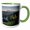 Green/White, variant on 3drose, Washington State. Beargrass Flowers at Eunice Lake. Mt. Rainier N.p, 11oz Two-tone Yellow Mug