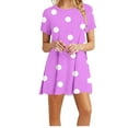 thumbnail image 1 of Vestidos de Verano de Mujer Cuello Redondo Manga Corta Impreso, Ligero Y Cómodo Vestidos Casuales para Mujeres, 1 of 4