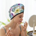 thumbnail image 3 of Yiaed Cactus Print Hair Cap with Button,Coral Fleece Hair Towel Wrap for Women Wet Hair,Quick Dry Turban for Wet Hair Long Thick Hair, 3 of 5