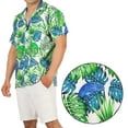 thumbnail image 2 of LA LEELA Men's Hawaiian Shirts Short Sleeve Button Down Shirt Mens Tropical Shirts Casual Holiday Summer Party Caribbean Shirts for Men Funny L Leaves, White, 2 of 6