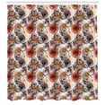 thumbnail image 3 of Abstract Shower Curtain, Black Swirls on Circular Motifs Background Modern Art Design Inspired Composition, Fabric Bathroom Set with Hooks, 69W X 84L Inches Extra Long, Multicolor, by Ambesonne, 3 of 3