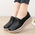 thumbnail image 4 of Women's Slip On Loafer Leather Comfort Casual Platform Shoes, 4 of 8