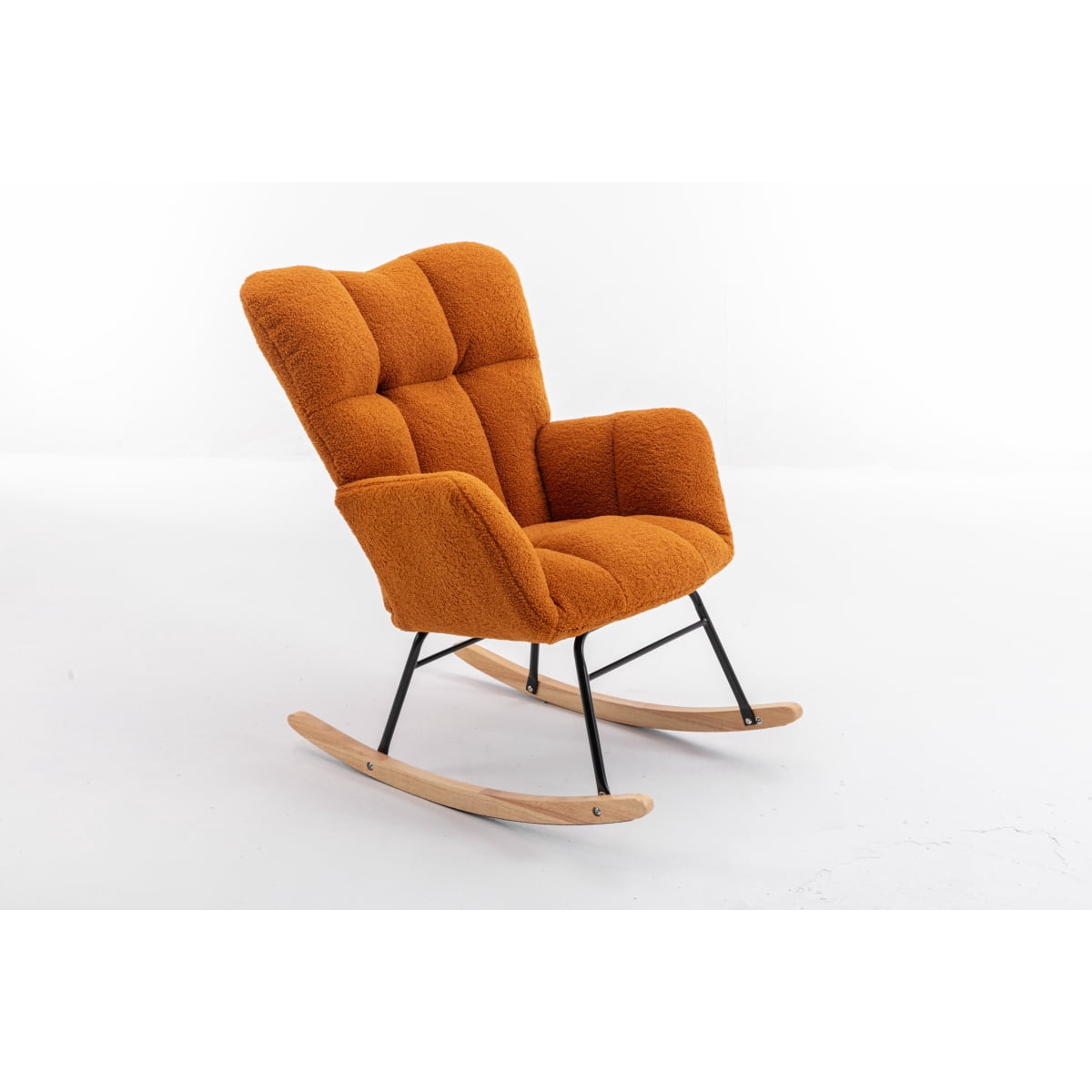 Newboti Furniture 050-Teddy Fabric Rocking Gilder Nursery Chair For Living Room Indoor,Caramel BN.0479