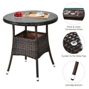 Costway 4PCS Outdoor Patio Rattan Furniture Set Cushioned Sofa Table
