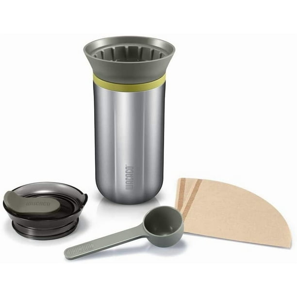 Cafetera portátil de goteo WACACO Cuppamoka con 10 filtros de papel cónicos