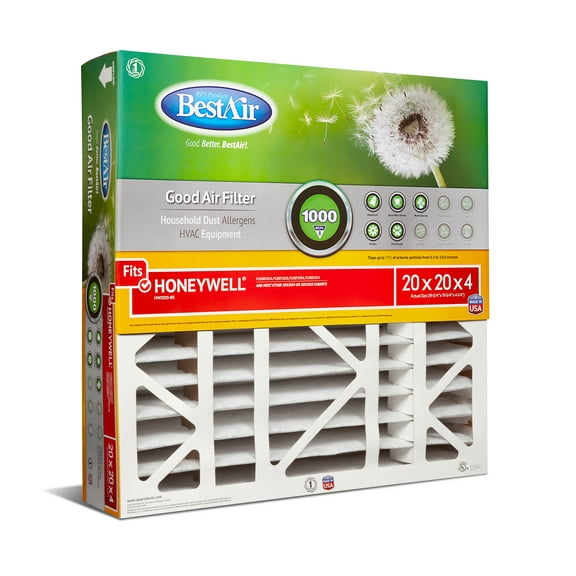 BestAir HW2020-8R Honeywell 20x20x4 Series 1000 MERV 8 Furnace Filter