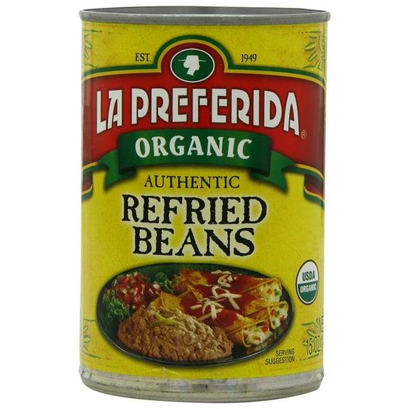 La Preferida Organic Refried Pinto Beans , 15 OZ (Pack - 3)