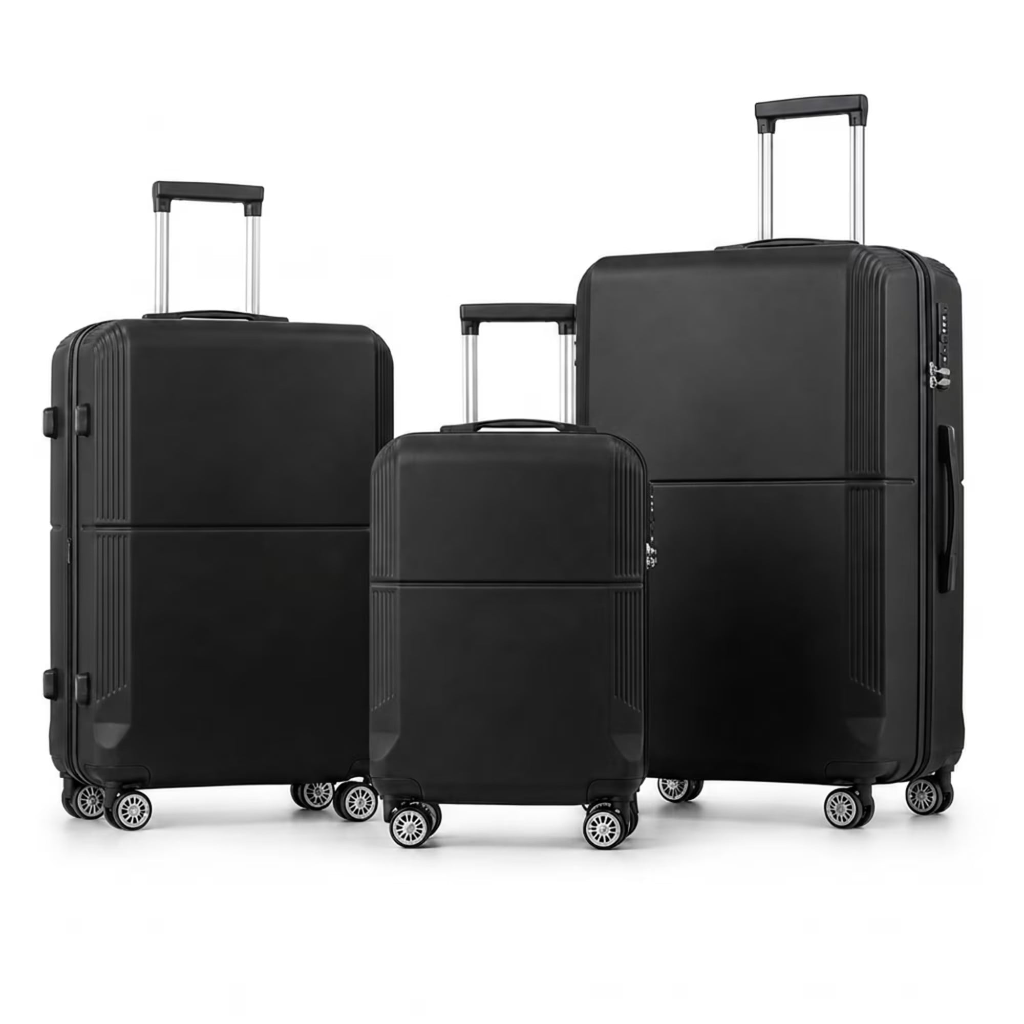 Zimtown, Luggage Set, 3-Piece, 20'', 24'', 28'' Black - Walmart.com