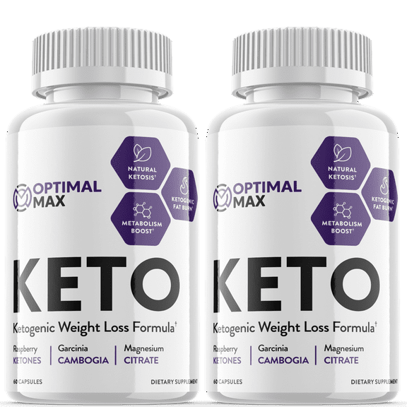 Optimal Max Keto - Ketogenic Weight Loss Formula - Energy & Focus Boosting Dietary Supplements for Weight Management & Metabolism - Advanced Fat Burn Ketones Pills - 120 Capsules (2 Pack)