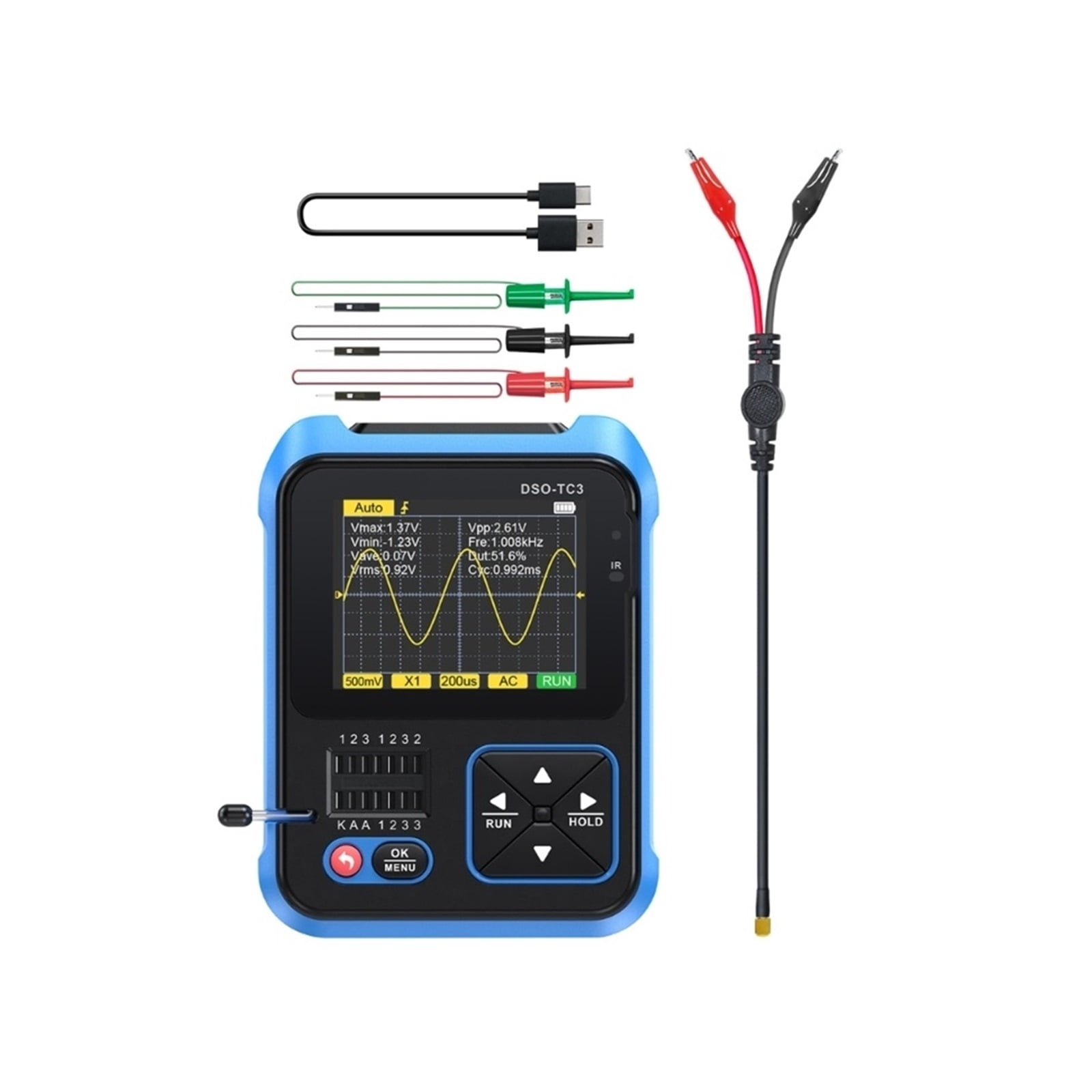 3-in-1 Transistor Tester&Digital Oscilloscope DDS- Signal Generator LED Backlit Dropship ,Professional Designed