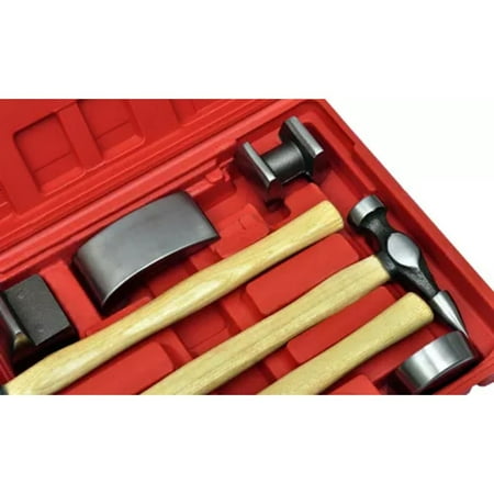 HERCHR 7-Piece Auto Body Hammer and Dolly Dent Repair (Best Body Hammer And Dolly Set)