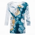 thumbnail image 3 of Kaprioy Womens Tops Elbow-Length Graphic Crew Neck T-Shirts Womens Shirts, 3 of 4