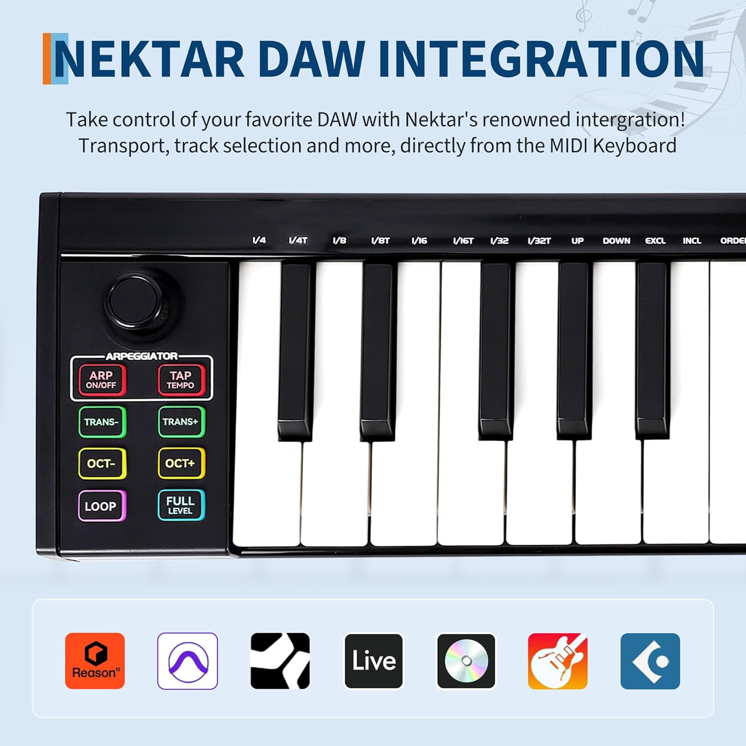 37-Key MIDI Keyboard Controller with 8 Drum Pads, OLED Display, and DAW Integration for Music Production, Black